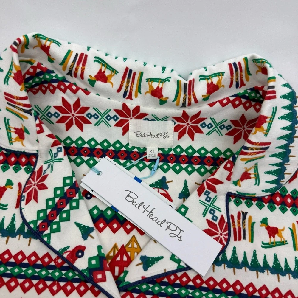 BedHead PJs Festive Fairisle Fair Isle Long Sleeve Classic Stretch Jersey PJ Set - Picture 12 of 16